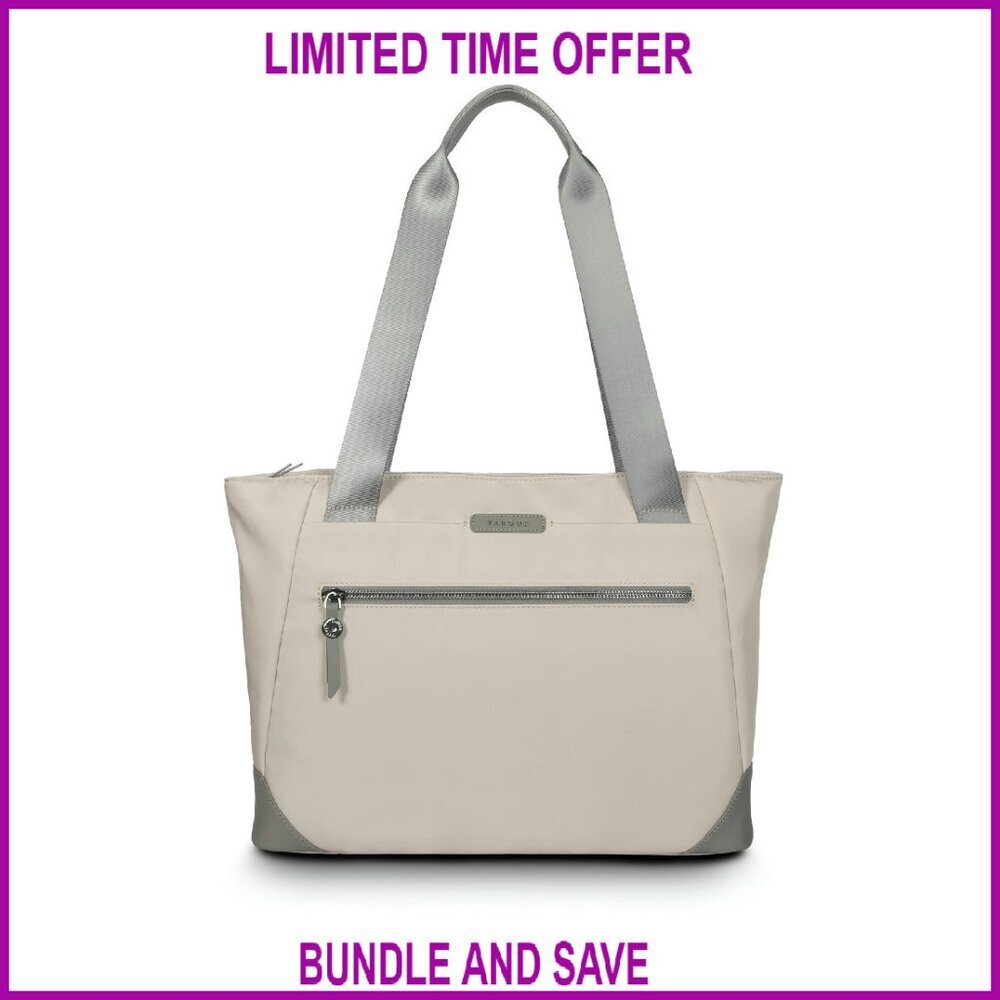 Stylish Work Tote Fits 15-16” Laptops Water-Resistant Recycled Material